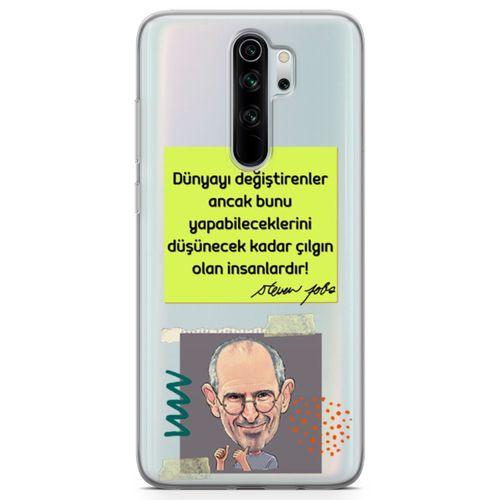 Xiaomi Redmi Note 8 Pro Kılıf Caps Steve Jobs Arka Kapak Koruma Desenli Full Koruyucu