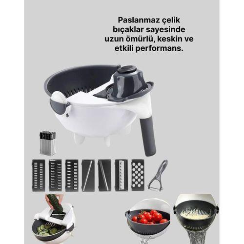 Döner Mekanizmalı Sebze Doğrayıcı Hazneli Rende