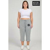 Büyük Beden N Baskılı Kadın Şort Kapri Rahat Kalıp Cepli  3XL-6XL SPR26BSRK591-19