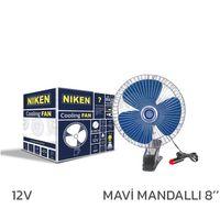 Niken Oto Vantilatör 12V 8 İnch Mandallı Çakmak Girişli