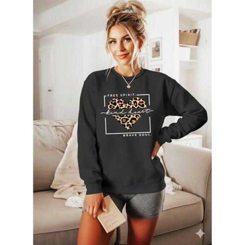 Kadın Uzun Kollu Bisiklet Yaka Desenli Viskon Iki Iplik Bluz