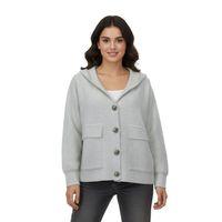 Kadın Kapüşonlu Spor Düğmeli Triko Torba Cep Sakallı Hırka BGL-ST05074