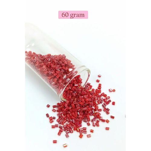 Kesme Cam Boncuk 2mm - 60 Gram - Koyu Kırmızı - BNC370