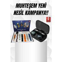 Ucuz Kaliteli Yeni Nesil 7 Kordonlu Akıllı Saat Ve Kablosuz Bluetooth Kulaklık Anc Özelliği