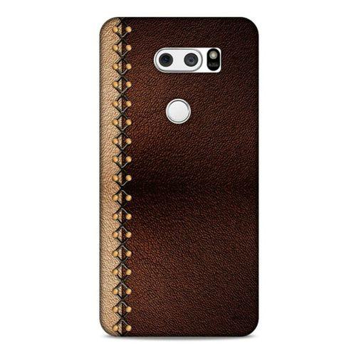 LG K40S Kılıf Patchwork (21) Koruyucu Kapak Kahve Gold