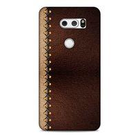 LG K40S Kılıf Patchwork (21) Koruyucu Kapak Kahve Gold