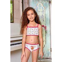 Kız Çocuk İp Askılı Dondurma Desenli Kız Çocuk Krop - Slip Takım Berrak-5516