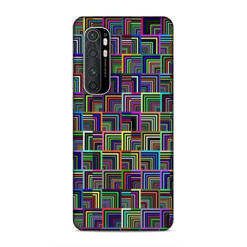 Xiaomi Mi Note 10 Lite Kılıf Neon Kareler Arka Kapak Silikon Koruma Full Koruyucu