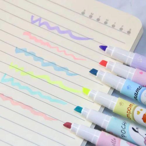 6'lı Fosforlu Kalem Seti - Sanrio Karakterleri, Kuromi, Hello Kitty