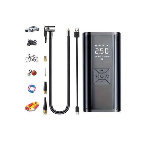 Kablosuz Lastik Şişirme Kompresörü Dijital Ekranlı Powerbank Özellikli Hava Pompası