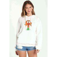 Gumball Darwin Baskılı Kadın Kapüşonlu Beyaz Sweatshirt