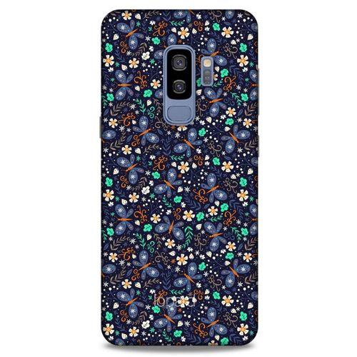Samsung Galaxy S9 Plus Kılıf Kelebek Etkisi (8) Baskılı Kılıf Turkuaz Beyaz