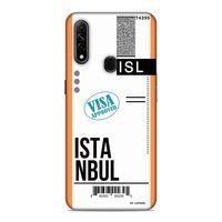 Oppo A31 Kılıf Uçak Bileti İstanbul Arka Kapak Koruma Desenli Full Koruyucu