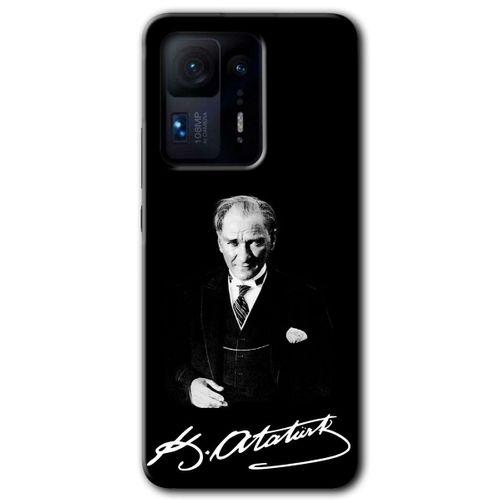 Potkal Hediye Fabrikası Xiaomi Mi Mix 4 Kılıf HD Desen Baskılı Arka Kapak - Siyah Mermer Desenli Y Harfi