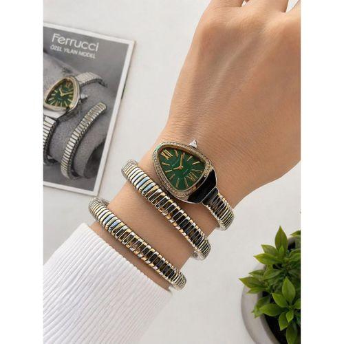 Ferrucci Yılan Model Kadın Kol Saati Çelik Kordon Kararma Renk Atma Yapmaz VS.BLKT.1046