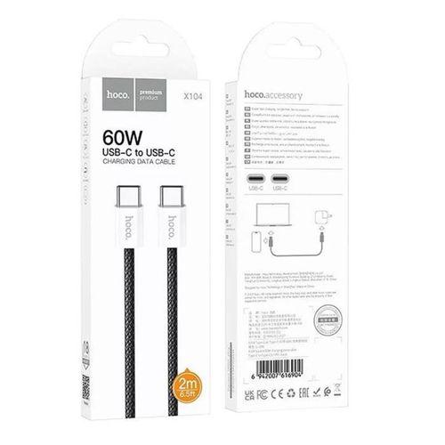 Hoco X104 60W Type-C to Type-C Hızlı Data ve Şarj Kablosu 1m