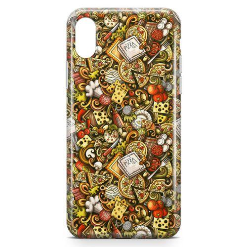 Apple iPhone XS Max Kılıf Doodle Restaurant Arka Kapak Koruma Desenli Full Koruyucu