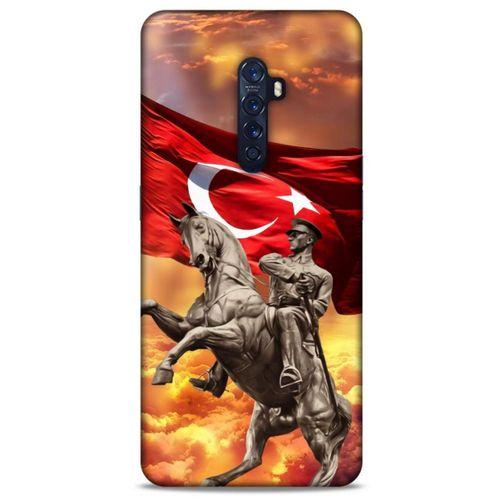 Oppo Reno 2 Kılıf Atatürk (47) Crystal Flex Kılıf Kızıl Bulut