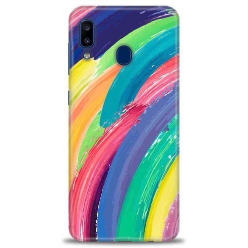 Samsung Galaxy A20 Kılıf HD Baskılı Kılıf - Rengarenk + Tam Ekran Koruyucu