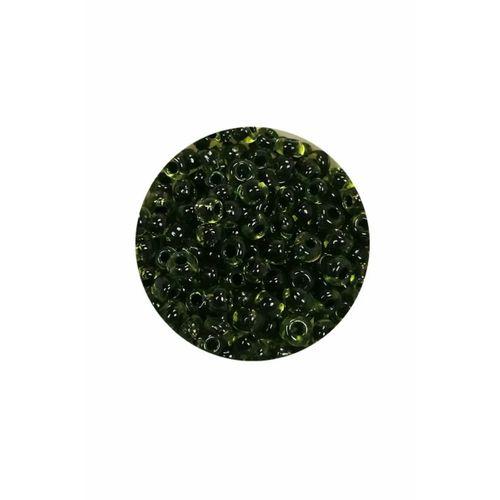 Dökme Cam Kum Boncuk (8/0) 3 mm - 20 Gram - Şeffaf Yeşil Siyah - BNC179
