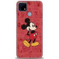 Realme C25s Kılıf HD Baskılı Kılıf - Kırmızı Mickey + Tam Ekran Koruyucu