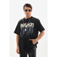 Unisex Oversize Kolye Dahil T-Shirt - Siyah