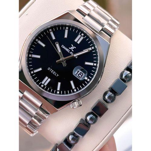 Daniel Klein Erkek Kol Saati 30 Metre Suya Dayanıklı Çelik Kordon + Bileklik Hediyeli VS.BLKT.0652