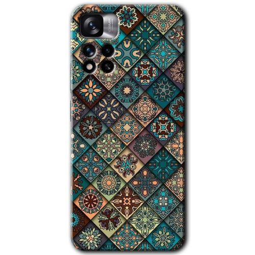 MRCİLETİSİM Xiaomi Redmi Note 11 Pro Plus 5G Kılıf HD Desen Baskılı Arka Kapak+Temperli Cam - Mandala Desen
