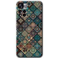 MRCİLETİSİM Xiaomi Redmi Note 11 Pro Plus 5G Kılıf HD Desen Baskılı Arka Kapak+Temperli Cam - Mandala Desen