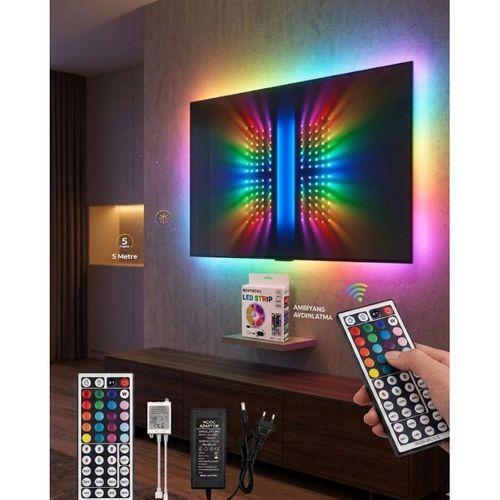 Rgb Led Strip 5 Metre Kumandalı 5050 Şerit Led Dekorasyon Işığı