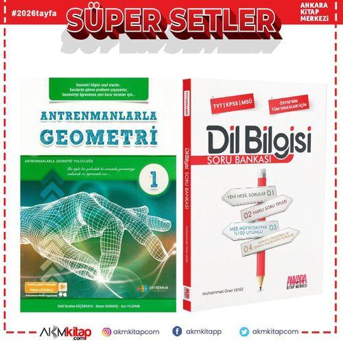 Antrenmanlarla Geometri 1 ve AKM Dil Bilgisi Soru Bankası Seti 2 Kitap