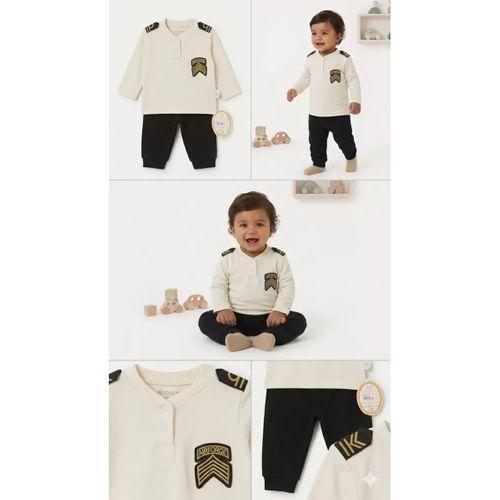 3/18 Ay Kaptan Armalı 2 Parça Bebek Takımı