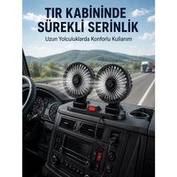 Çift Başlıklı Araç İçi Usb Vantilatör Soğutucu Fan