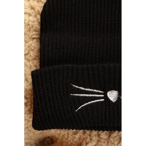 Kedi Modeli Kadın Siyah Bere