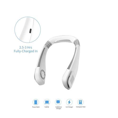 Giyilebilir Sessiz Fan | 224g Hafif, Bladeless Güvenli Tasarım, 5 Vitesli Soğutma, Usb Şarjlı Fan