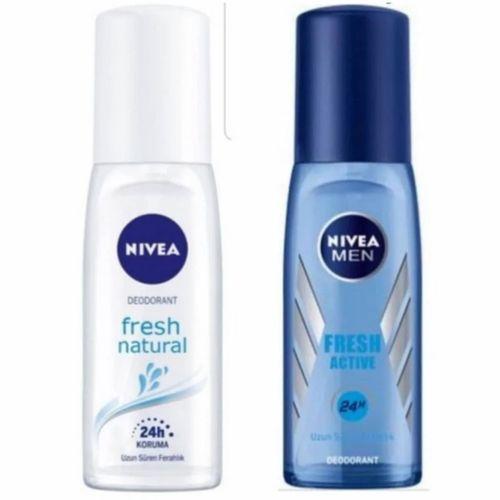 Nivea Fresh Natural Kadın Sprey Deodorant 75 ML + Men Fresh Active Erkek Sprey Deodorant 75 ML