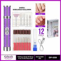 Şarjlı 12 Başlıklı Manikür Seti