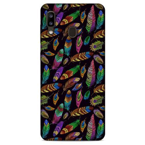 Samsung Galaxy A20 Kılıf Desenli Özel Seri Tüyler (15) Antişok Kılıf