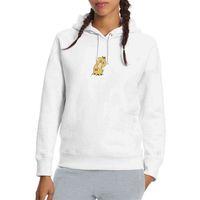 Psyduck Mimikkyu Pokemon Baskılı Beyaz Kadın Kapşonlu Sweatshirt