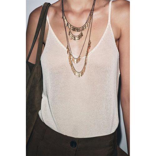 4'LÜ METAL PLAKA KOLYE - Altın