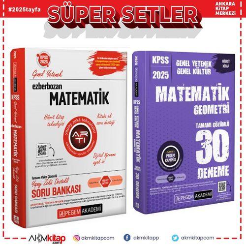 Pegem Yayınları 2025 KPSS Matematik Soru Bankası ve Deneme Seti 2 Kitap