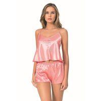 Mercan Saten Babydoll Şort Takımı
