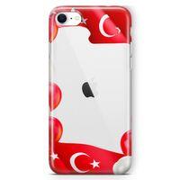 Apple iPhone SE 2020 Kılıf Balonlar Türkiye Bayrağı Arka Kapak Koruma Desenli Full Koruyucu