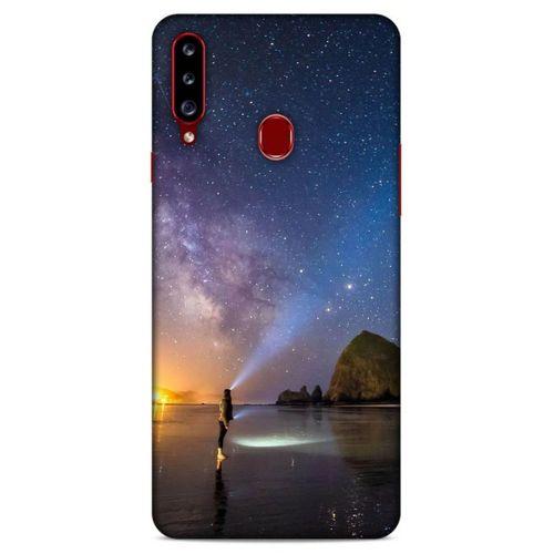 Lopard Samsung Galaxy A20s Uyumlu Kılıf Gece'S (21) Koruyucu Kapak Sarı Mavi