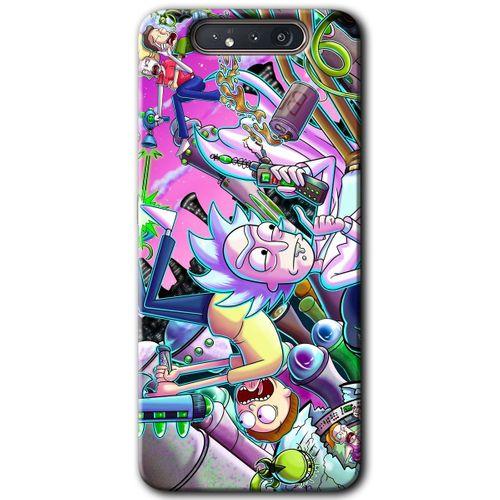Galaxy A80 Kılıf HD Desen Baskılı Arka Kapak - Graffiti Çizgi Film + Kırılmaz Cam