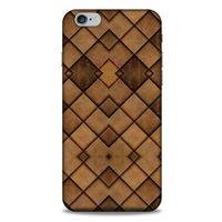 Apple Iphone 6S Plus Kılıf Patchwork (26) Tpu Silikon Kılıf Açık Kahverengi