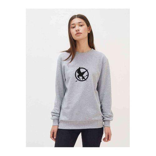 Symbols District Mockingjay Vector By Trebory6 Baskılı Gri Kadın Sweatshirt