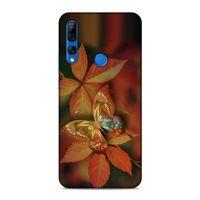 Huawei Y9 Prime 2019 Kılıf Yaprakta Kelebek Arka Kapak Silikon Koruma Full Koruyucu