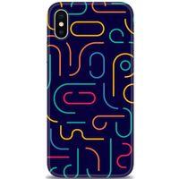 iPhone XS Max Kılıf HD Baskılı Kılıf - Renkli Çubuklar + Tam Ekran Koruyucu