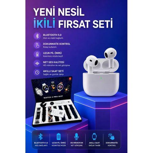 3.nesil Tws Bluetooth Kulaklık Bluetooth Bağlantılı Akıllı Saat Amoled Ekran Plastik Hasır Kordon